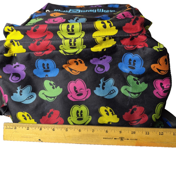 Walt Disney World Backpack Rainbow Mickey Mouse Faces Bookbag Large Disney Parks - Picture 12 of 16